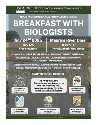 NRCS Working Lands for Wildlife Presents: Breakfast With Biologists-July 24th 2025