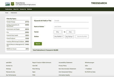 Treesearch (USDA Forest Service Research)