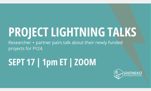 Science Seminar Sept 17: New Project Lightning Talks